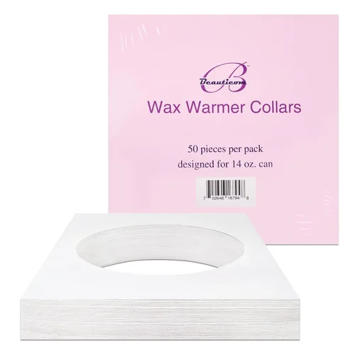 Miniatura 10 de Beauticom (50 piezas) calentador de cera universal collar protector anillo para lata de cera de 14 oz