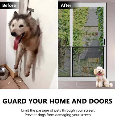Miniatura 3 de Protector de puerta de pantalla de rejilla de acero para mascotas de Guardian para perros, gatos y mascotas, protector contra arañazos de reemplazo