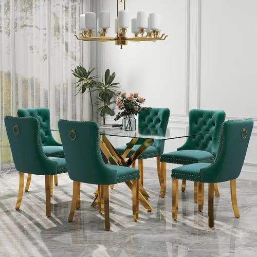 Miniatura 73 de Juego de comedor de 3 piezas con superficie de vidrio transparente, juego de comedor cuadrado minimalista moderno de 36'', juego de mesa de cocina