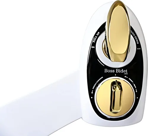 Miniatura 3 de BOSS Bidé Bold baño Attachment limpie su tushy función dual Nozzle Self Limpieza pulverizador se coloca en 15 minutos Color Blanco y Dorado