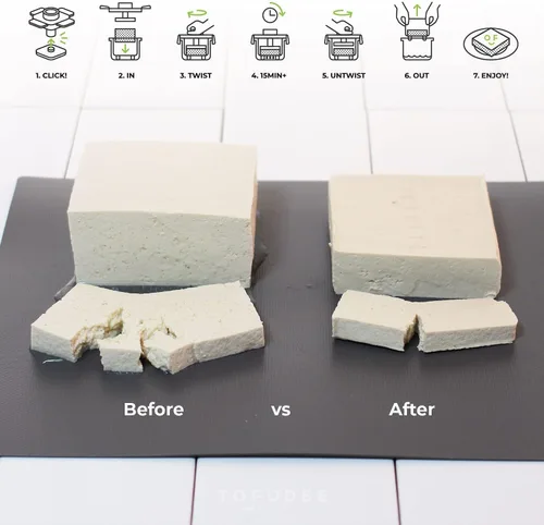 Miniatura 4 de TOFUDEE Prensa de tofu para veganos – Apto para lavavajillas y sin BPA que drena rápidamente el agua de tofu suave, firme, extra firme y orgánico