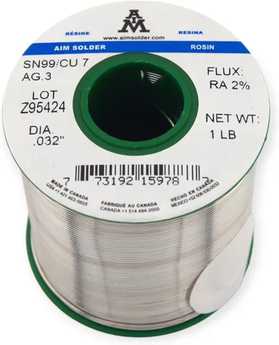 Miniatura 6 de AIM Soldadura sin plomo núcleo de colofonia alambre de soldadura Sn99 Ag0.3 Cu0.7 para soldadura eléctrica 0.032 pulgadas, 0.25lb
