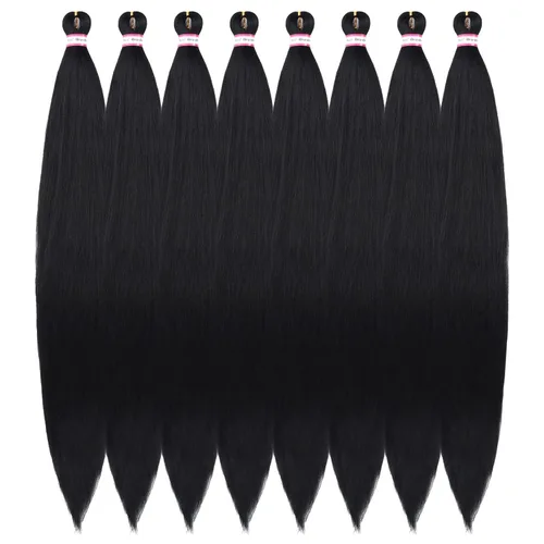 Miniatura 22 de Extensiones de cabello para trenzar preestiradas, color negro, 12 pulgadas, 8 paquetes de cabello natural para trenzar, fácil trenza, ajuste de agua