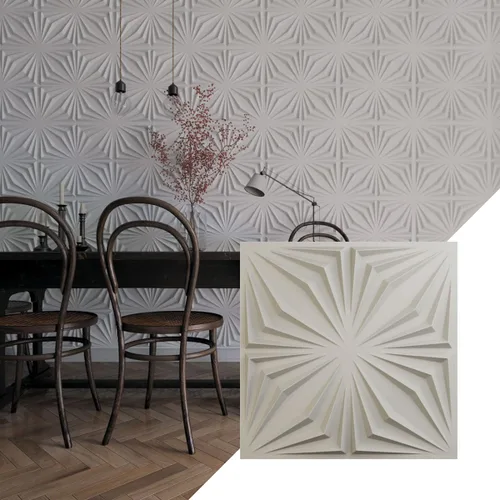 Miniatura 17 de Ekena Millwork WP20X20AHWH 19 5/8 pulgadas de ancho x 19 5/8 pulgadas de alto Asher EnduraWall Decorativo 3D Panel de pared cubre 2.67 pies cuadrados