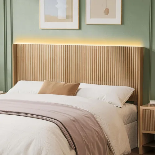 Miniatura 11 de Huatean Home Cabecero de Madera Tamaño Queen, 64.6" de Ancho Cabecero de Madera Queen Solamente, Cabeceros Modernos de Granja, Panel Acanalado