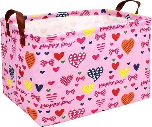 Miniatura 60 de Cesta de regalo de San Valentín, lindo corazón vacío, gran cesta de almacenamiento para decoración de habitación de niños y bebés (Amor de globo)