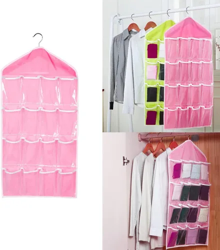Miniatura 3 de Cabilock 3 piezas 16 estantes colgantes para armario, bolsas de traje para armario, almacenamiento sobre la puerta, 16 bolsillos