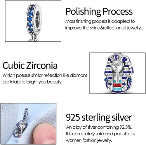 Miniatura 43 de KUNSIR Los abalorios se adaptan a pulseras Pandora para mujer, plata de ley 925, cuentas colgantes de joyería para niñas, dijes de feliz cumpleaños