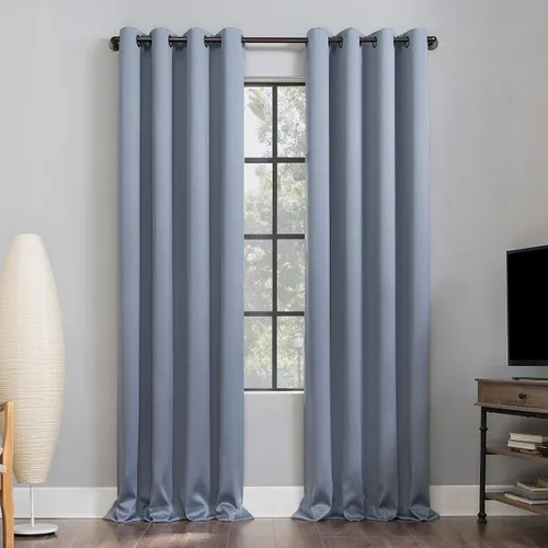 Miniatura 43 de Sun Zero Nordic - Juego de 2 paneles de cortinas con ojales de grado teatral extremo 100% opacas, 104" x 96" (2* 52" x 96"), cortinas opacas blanco