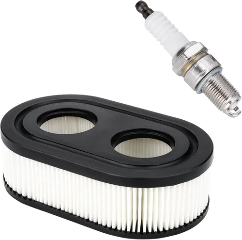 593260 Filtro de aire ovalado con bujía para herramientas para cortacésped Troy-Bilt TB110 TB115 TB200 TB230 TB330 TB370 de empuje manual: Jardín y