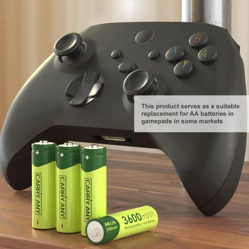 Miniatura 7 de Paquete de 4 baterías recargables AA de litio, baterías AA recargables de alta capacidad de 1.5 V, 3600 mWh, baterías de iones de litio Doubel A