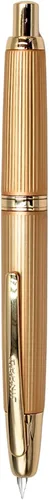 Pluma estilográfica de 10 prensas para uso en oficina, juego de punta retráctil extrafina y convertidor de tinta, clip dorado (EF, dorado mate