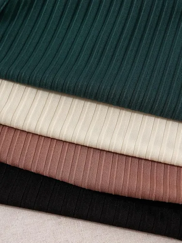 Miniatura 5 de MakeMeChic Paquete de 4 camisetas sin mangas de punto acanalado liso para mujer