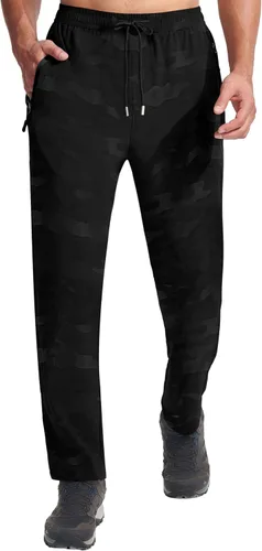 Miniatura 2 de Hebepol Pantalones de senderismo ligeros para hombre, de secado rápido, pantalones deportivos de pesca, correr, entrenamiento, 3 bolsillos