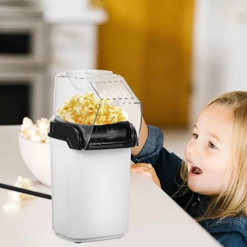 Miniatura 4 de Ciieeo Máquina eléctrica de palomitas de maíz de aire caliente, compacta para el hogar, con tapa de medición, enchufe de 110 V, fácil operación
