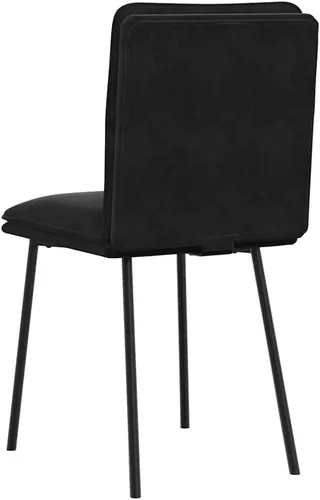 Miniatura 7 de Modern Velvet Dining Chairs Set of 4 Black Rectangular for Dining Room Kitchen Living Room Comfortable Sturdy Indoor Furniture Negro