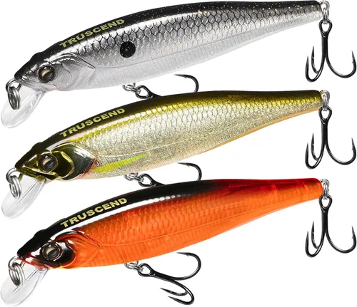 Miniatura 7 de TRUSCEND Suspending Jerkbait, Rattle Minnow Lures with BKK Hooks, Freshwater Bass Trout Striper Walleye Pike Fishing Lures, Variety Pack for All