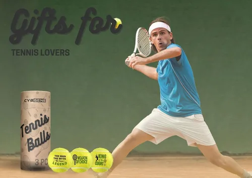 Miniatura 4 de Regalos de tenis, pelota de tenis personalizada, juego de 3 pelotas de tenis únicas con paquete de regalo, perfecto para compañeros de equipo de Men
