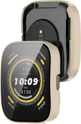 Miniatura 6 de Protector de pantalla diseñado para Amazfit Bip 5 con película de vidrio templado, parachoques de policarbonato duro, cubierta completa, accesorios