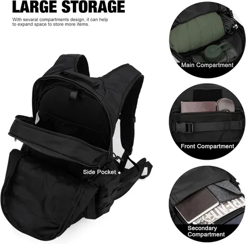 Miniatura 4 de Mardingtop - Mochilas tácticas Molle (Equipo modular de transporte de carga ligera), estilo militar, de 28 y 35 litros, para senderismo, acampar
