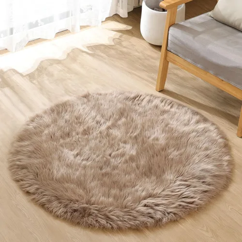Miniatura 62 de ORINOVA Alfombras de pelo sintético lavable de color gris plateado claro para dormitorio, alfombra de felpa para sala de estar, alfombra