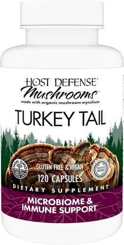 Host Defense Cápsulas de Cola de Pavo - Suplemento para la Salud Digestiva y Apoyo a la Respuesta Inmune - Suplemento de Hongos para el Apoyo al