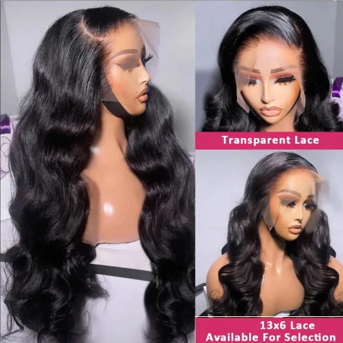 Miniatura 4 de Ablyea 76 cm 13x6 Pelucas de cabello humano con onda corporal y encaje frontal prearrancadas HD, pelucas de encaje frontal transparentes y frontales