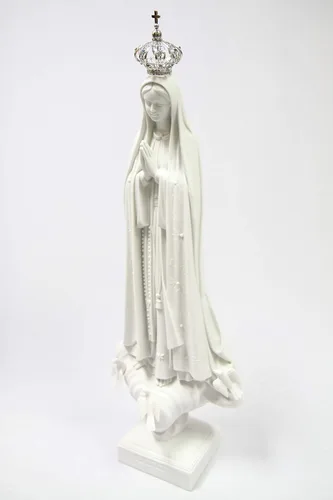 Miniatura 3 de Vittoria Collection 28 pulgadas Nuestra Señora de Fátima con corona de metal joya Virgen María estatua italiana escultura hecha en Italia