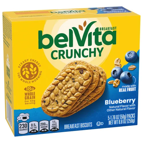 Miniatura 15 de belVita Barras de desayuno galletas, arándanos, 30 paquetes en total, 6 cajas (4 galletas por paquete)