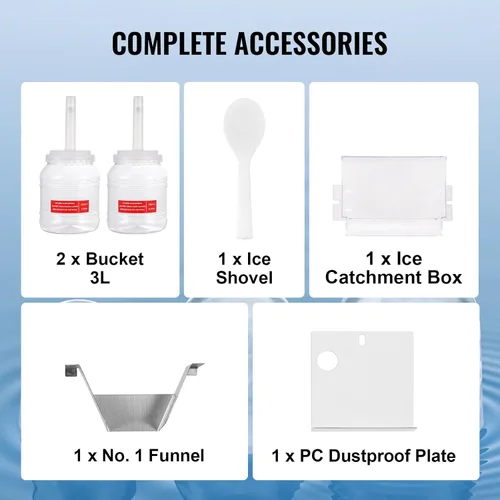 Miniatura 6 de VEVOR Máquina Comercial de Hielo en Copos, 176.4LBS/24H Fabricadora de Hielo en Copos, Máquina Raspadora de Hielo de Acero Inoxidable, Fabricadora