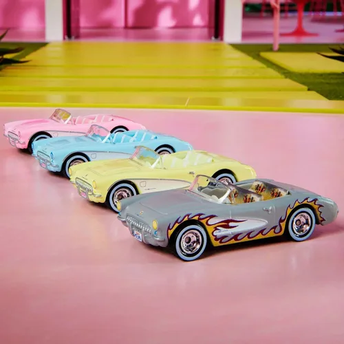 Miniatura 4 de Hot Wheels Barbie The Movie Corvette - Paquete de 4