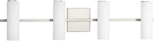 Miniatura 4 de Progress Lighting Colonnade LED Collection - Lámpara de tocador de baño de cristal blanco grabado con 4 luces, cromo pulido