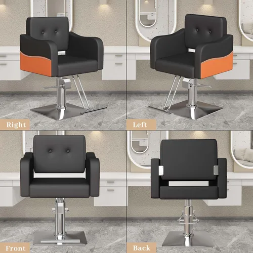 Miniatura 8 de Silla de peluquería, silla de peluquería para estilista, silla de peluquería giratoria de 360 grados, silla de bomba hidráulica de alta resistencia