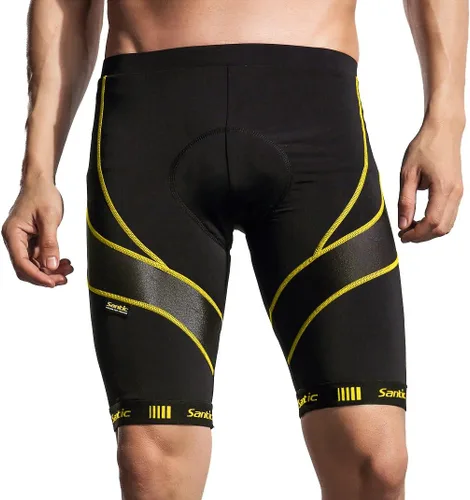Miniatura 5 de Santic Pantalones cortos de ciclismo para hombre, pantalones cortos de ciclismo acolchados para hombre, pantalones cortos de ciclismo transpirables