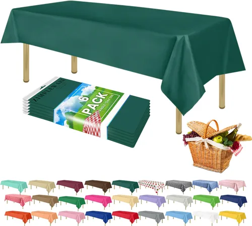 Miniatura 58 de Zimpleware - Mantel redondo de plástico para fiestas de 213 cm (84 pulgadas) de diámetro (paquete de 1, 6 y 12 unidades)