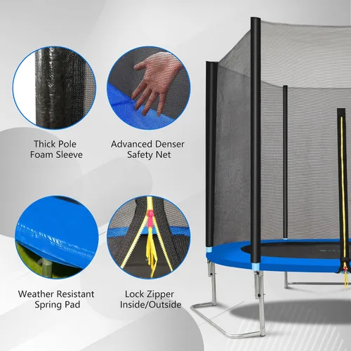 Miniatura 4 de SkyBound Trampolín para exteriores de 6 pies, 12 pies y 14 pies con recinto de red, trampolines recreativos para niños y adultos, patas