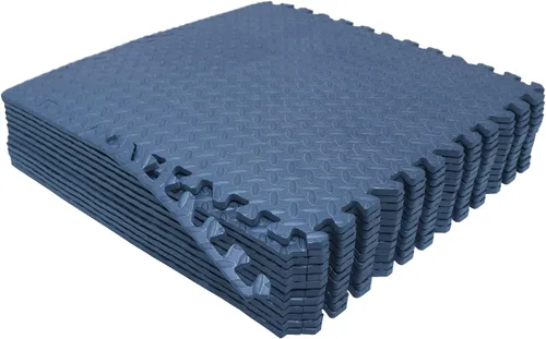 Miniatura 23 de SkyBlue 12 X (24 pies cuadrados) Alfombrilla de piso de gimnasio de 24 x 24 pulgadas de espuma EVA entrelazada para ejercicio de fitness, Celeste
