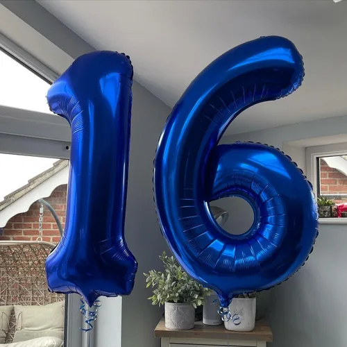 Miniatura 4 de Globos digitales de 40 pulgadas, color azul marino, gigantes, gigantes, gigantes, enormes de aluminio de 16 o 61, globos digitales de Mylar con Azul