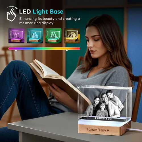 Miniatura 4 de Foto de Cristal 3D Personalizada Imagen 3D en Cristal - Regalo para Mamá Esposa Ella Abuela Él Papá Navidad Año Nuevo Cumpleaños Boda Parejas Paisaje