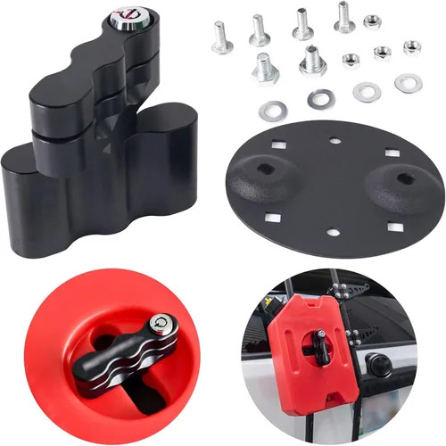 RX-LOX-PM Cerradura de Montaje para Paquete, Montaje de Paquete con Bloqueo con Placa Base de Respaldo y 2 Llaves, Compatible con 1-3 Galones con