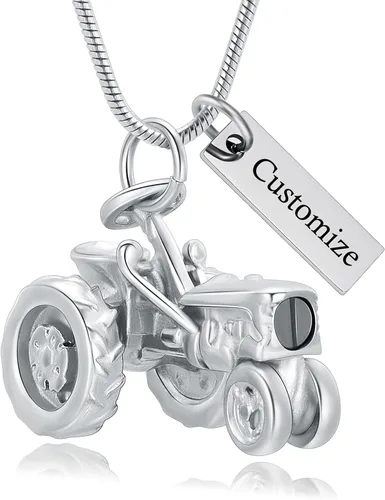 Miniatura 3 de Imrsanl Joyería de cremación para cenizas, motocicleta, automóvil pequeño, collar de urna de tractor para cenizas para hombres, recuerdo