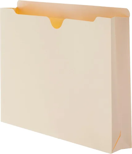 Amazon Basics Archivadores reforzados, tamaño carta, pestaña de corte recto, expansión de 2 pulgadas, Manila, paquete de 50