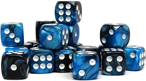 Miniatura 24 de Paquete de 25 dados D6 de 0.472 pulgadas, colección a juego de 6 dados con pipas (granito amarillo y negro)