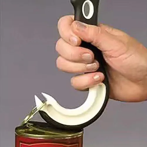 Miniatura 5 de Abrelatas de anillo fácil de abrir, ergonómico para latas, ayudante en forma de J, abrelatas, gancho para tirar, abridor de frascos, manual