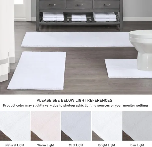 Miniatura 6 de MADISON PARK SIGNATURE Marshmallow - Alfombra de baño antideslizante, de felpa lujosa, absorbente, de secado rápido, diseño de spa, decoración
