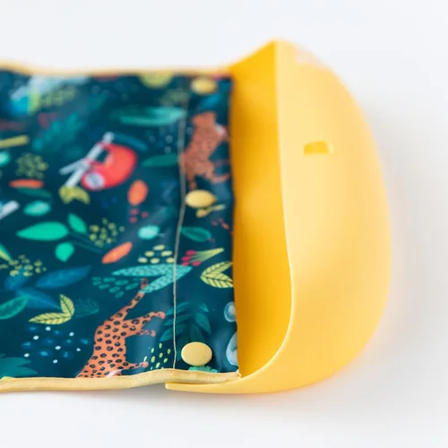Miniatura 3 de Bumkins Baberos de silicona para niñas o niños, bebés y niños pequeños de 6 a 24 meses, imprescindibles para comer, alimentar, tela combinada