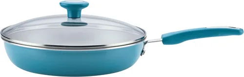 Miniatura 6 de Rachael Ray Get Cooking! Juego de ollas y sartenes antiadherentes, incluye bandeja para hornear y herramientas de cocina, 12 piezas, turquesa