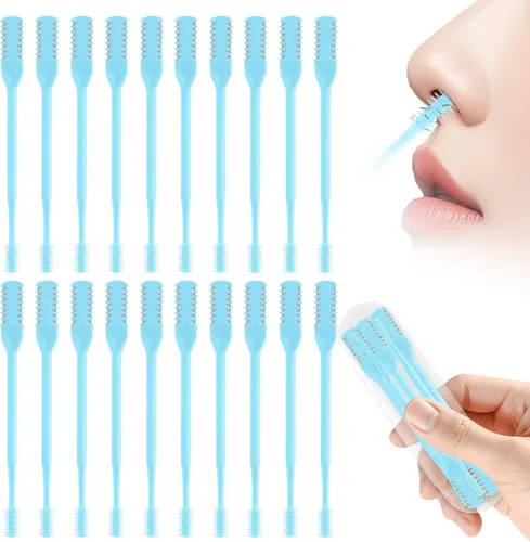 Miniatura 16 de Cortador de pelo nasal 2 en 1, recortador manual de doble cara con cepillo, cuchillo de nariz giratorio de 360° para hombres y mujeres, herramienta
