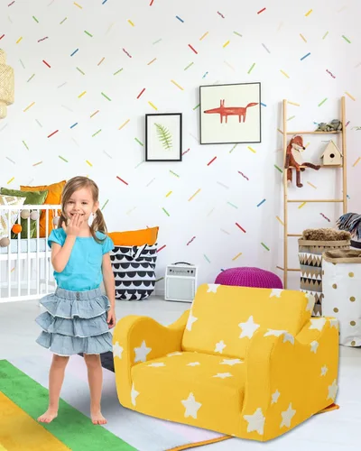 Miniatura 7 de KokoSelene Sofá para Niños Pequeños, Sofá para Niños Pequeños Plegable, Sofá Convertible 2 en 1 para Niños a Cama Tumbona para Niñas y Niños, Ideal