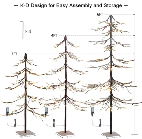 Miniatura 6 de Lightshare Árbol de abeto nevado de 13 pies, 328 luces LED, para uso en interiores y exteriores, blanco cálido, para el hogar, festival, fiesta